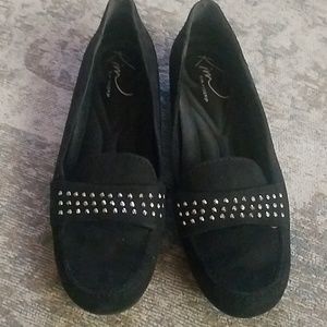Suede black loafers